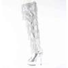 Pleaser - DELIGHT3017HGRSF Plattform Overknee Stiefel - Silberfarben Product image
